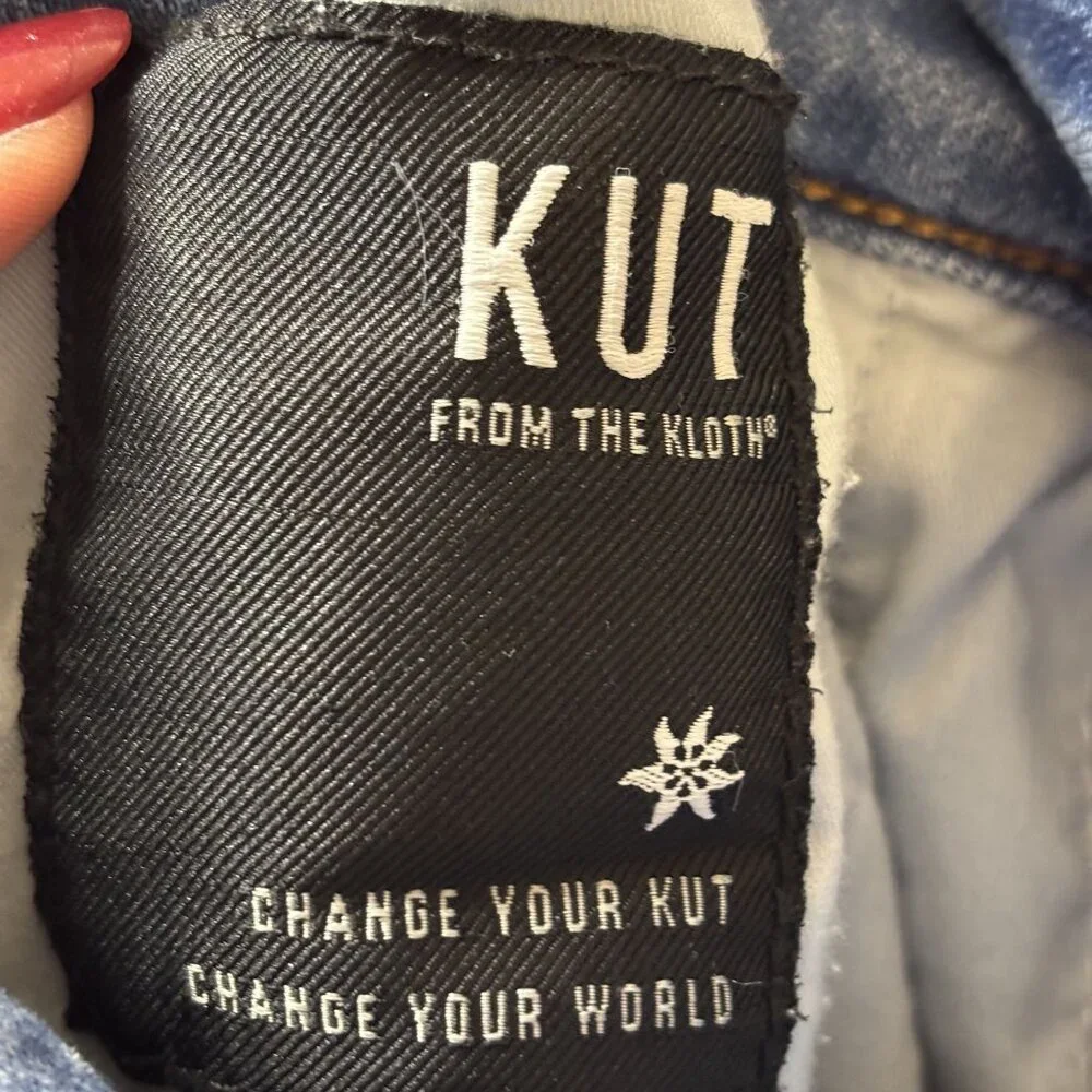 Kut From The Kloth Rachael Fab Ab Mom Jeans Size 14 Medium Wash High Rise Button - Picture 6 of 10